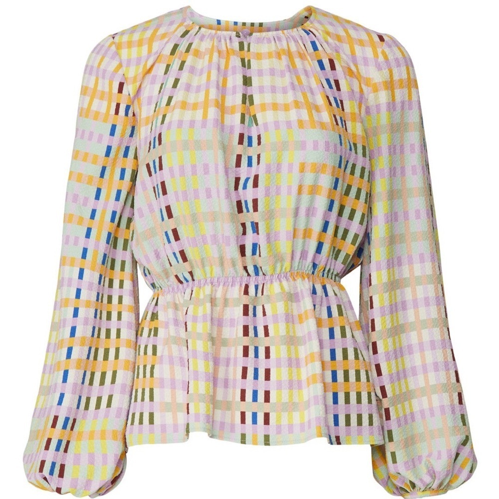 STINE GOYA Karin Plaid Top (124)